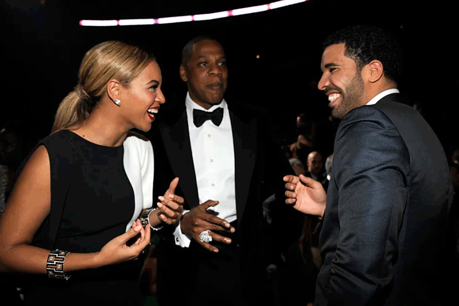 En bild på Drake och Beyoncé